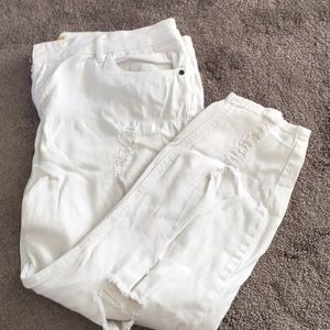 White ripped/shredded jeans
